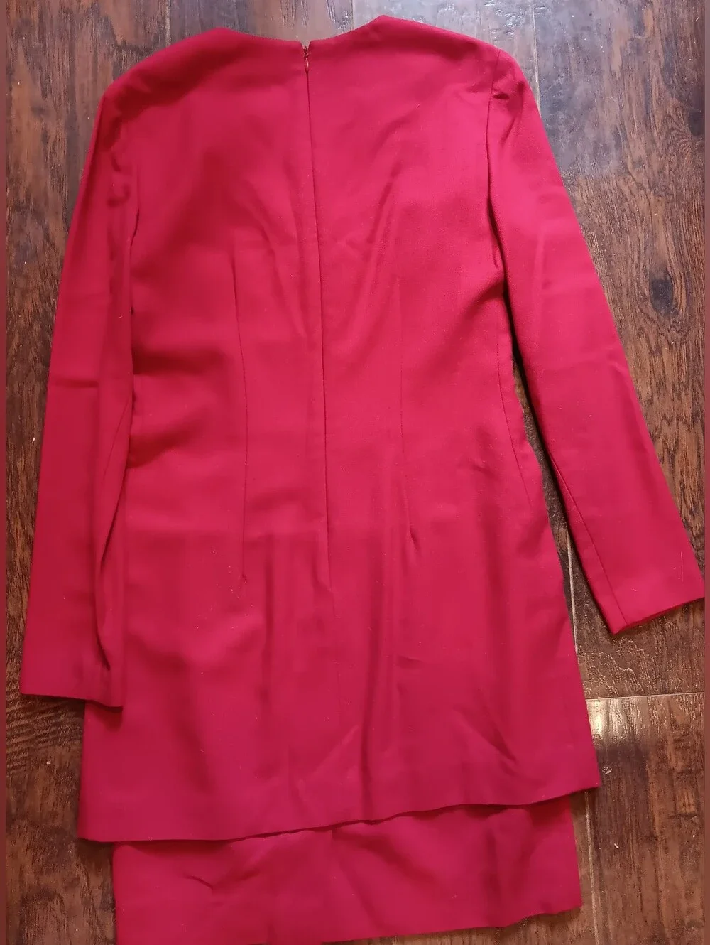 Vintage Depeche Mode Wool And Rayon Red Dress And Coat Womens 2